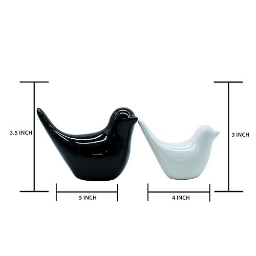AABCO Bird Set Showpiece Blessing for Home Decor | Living Room, Bedroom, Office Desk, Cabinets (White & Black) - Image 3