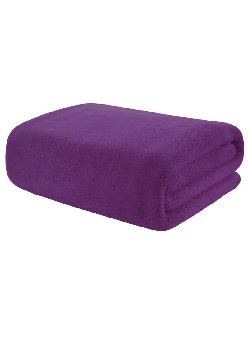 Fabienne Super Soft Microfiber Bath Sheet 80x160cm Ultra Absorbent Beach Towel Quick Drying Microfiber Bath Towel Purple  - Image 1
