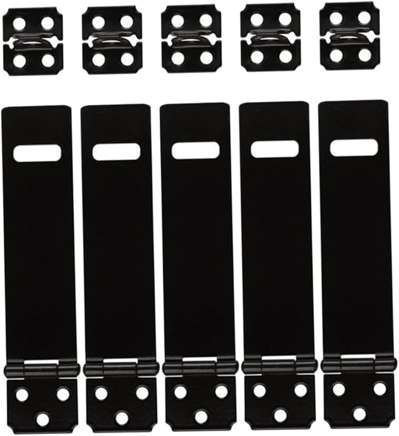 5 قطعة من قفل الباب الحديدي الأسود مشبك الأمان قفل المزلاج للبوابة الخزانة السقيفة - Image 1