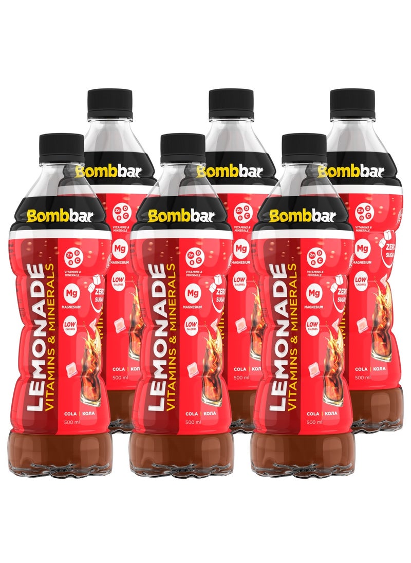 BOMBBAR Low Calories Vitamins & Minerals Drink Cola Flavor Zero Sugar 6x500ml  - Image 1