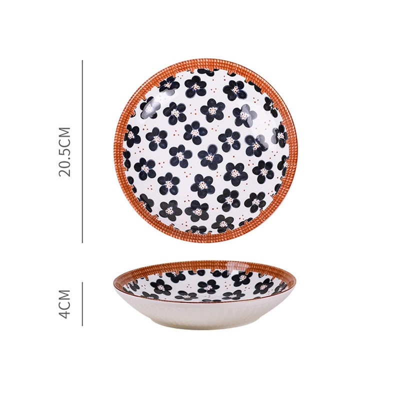 OLWICK Ceramic Dinner Plates 8 inches Round Kitchen Dinner Dishes for Dessert Appetizer Pasta Salad Sandwich Microwave Oven Dishwasher Safe Set of 2 - Image 3