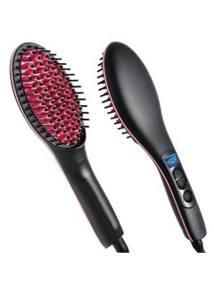 Hair Straightener Brush Temp Settings Ionic Straightening Brush for Frizz-Free Silky Hair Ceramic Ionic Hair Straightener Brush Anti-Scald Fast Heating Safe Straightening Comb for Women