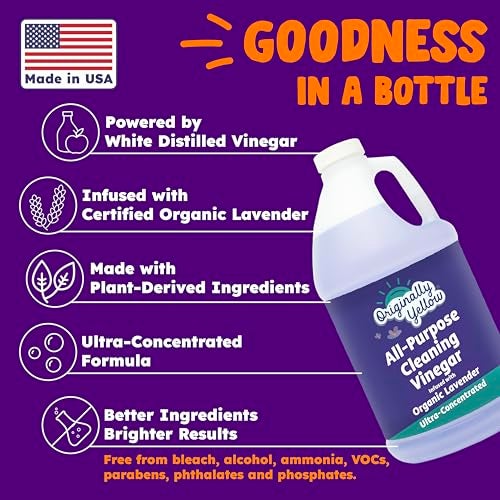 Originally Yellow Lavender White Vinegar For Cleaning Purpose | USA Made All Purpose Cleaner | Use as Glass, Kitchen & Floor Cleaner | Plant Derived Cleaning Vinegar 1 Gallon in 2 pack | 128 Oz - Image 2