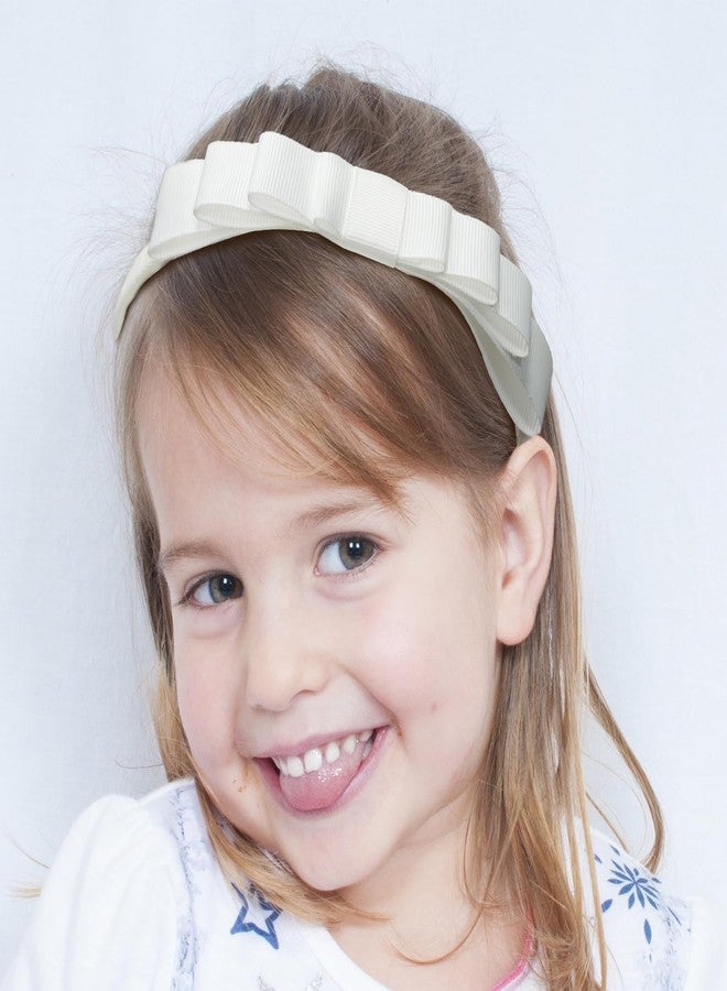7Rainbows White Toddler Headband Knotted Bow Headband for Girls - Image 2