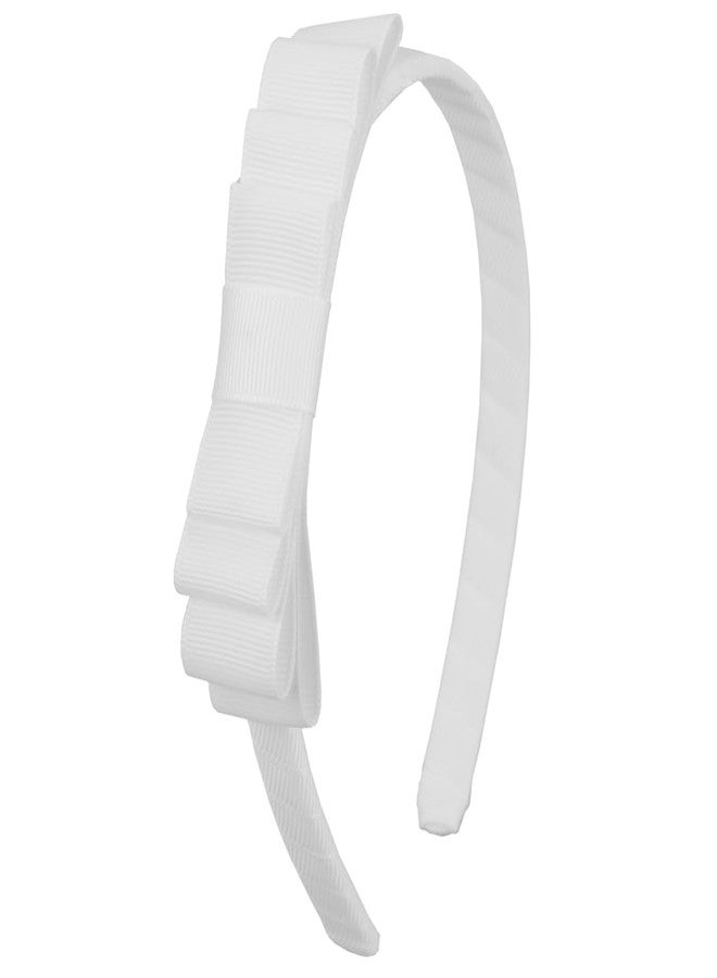 7Rainbows White Toddler Headband Knotted Bow Headband for Girls - Image 1