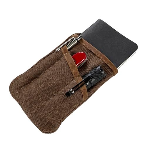 Hide & Drink, Multi-Tool Pocket Pouch, Compact Multipurpose EDC Zippered Bag, Mini Camping Tool Case, Waxed Canvas, Knife Holster, Handmade Slim Organizer (Honey Bourbon) - Image 3