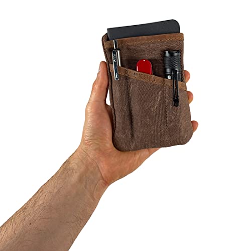 Hide & Drink, Multi-Tool Pocket Pouch, Compact Multipurpose EDC Zippered Bag, Mini Camping Tool Case, Waxed Canvas, Knife Holster, Handmade Slim Organizer (Honey Bourbon) - Image 5