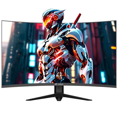 CRUA 27 Curved Gaming Monitor 260Hz240Hz QHD 1440P 1800R VA Panel Computer Monitor with Builtin Speakers Support AMD FreeSync 120 sRGB Blue Light Filter HDMI20 DP14 Wall MountableBlack - Image 3