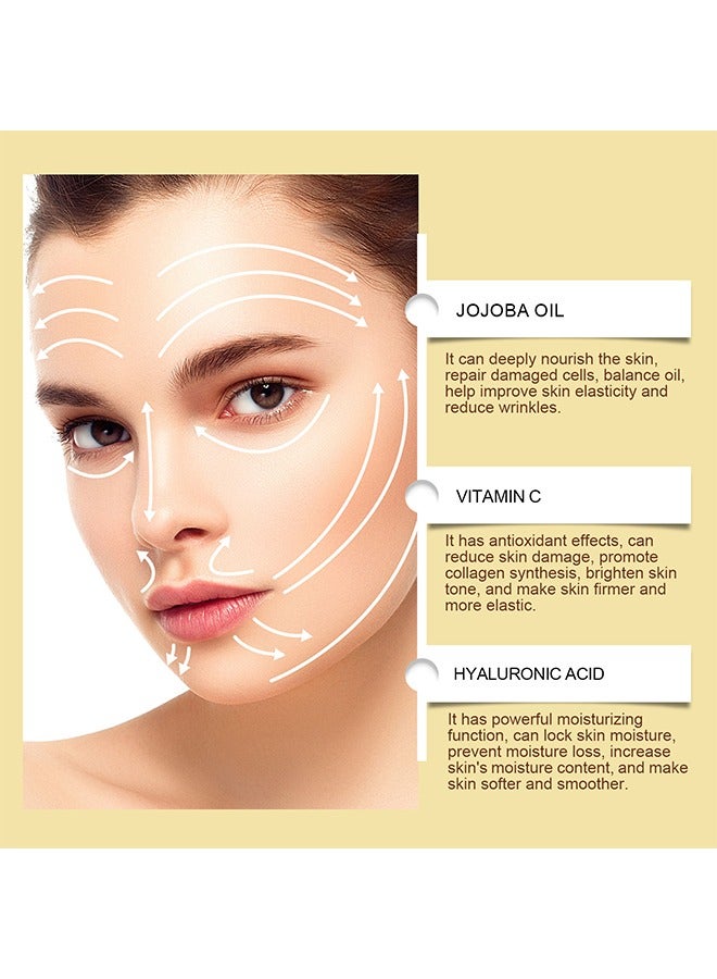 EELHOE 100% Pure Jojoba Oil - Organic Jojoba Oil Cold Pressed, 100% Pure World Natural Jojoba Oil Vegan for Skin, Nails, Hand, Body and Face,Women's Face Moisturizing, Brightening and Firming Care, Vitamin C Oil  100ml - Image 3