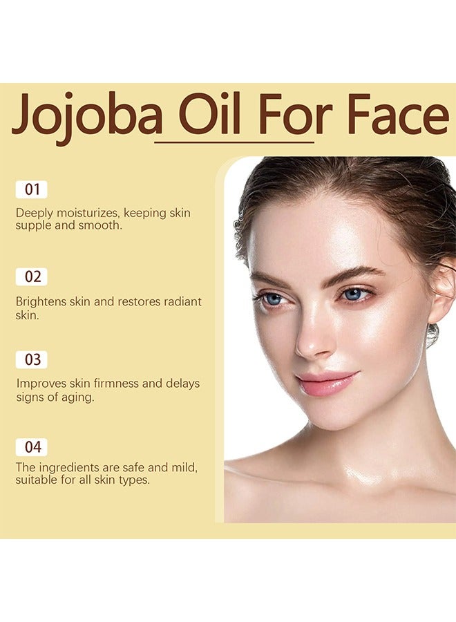 EELHOE 100% Pure Jojoba Oil - Organic Jojoba Oil Cold Pressed, 100% Pure World Natural Jojoba Oil Vegan for Skin, Nails, Hand, Body and Face,Women's Face Moisturizing, Brightening and Firming Care, Vitamin C Oil  100ml - Image 4