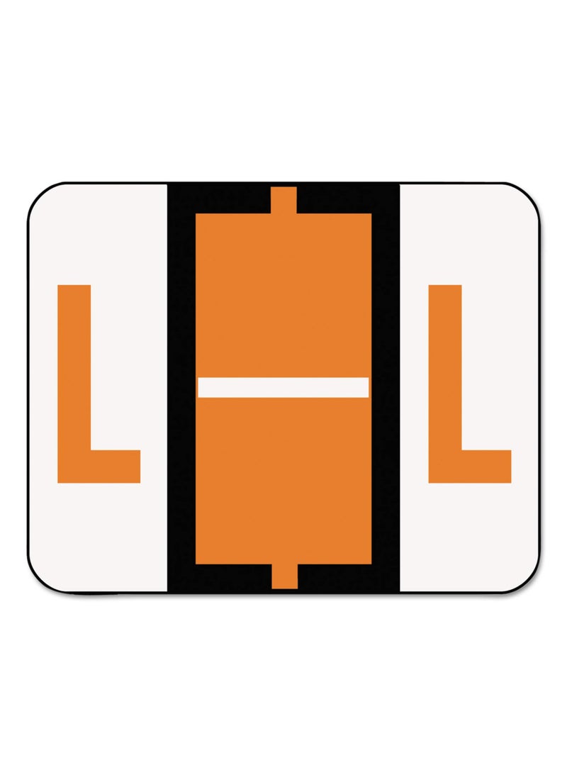 Smead Smead BCCR Bar-Style Color-Coded Alphabetic Label, L, Label Roll, Dark Orange, 500 Labels per Roll, (67082)  - Image 1