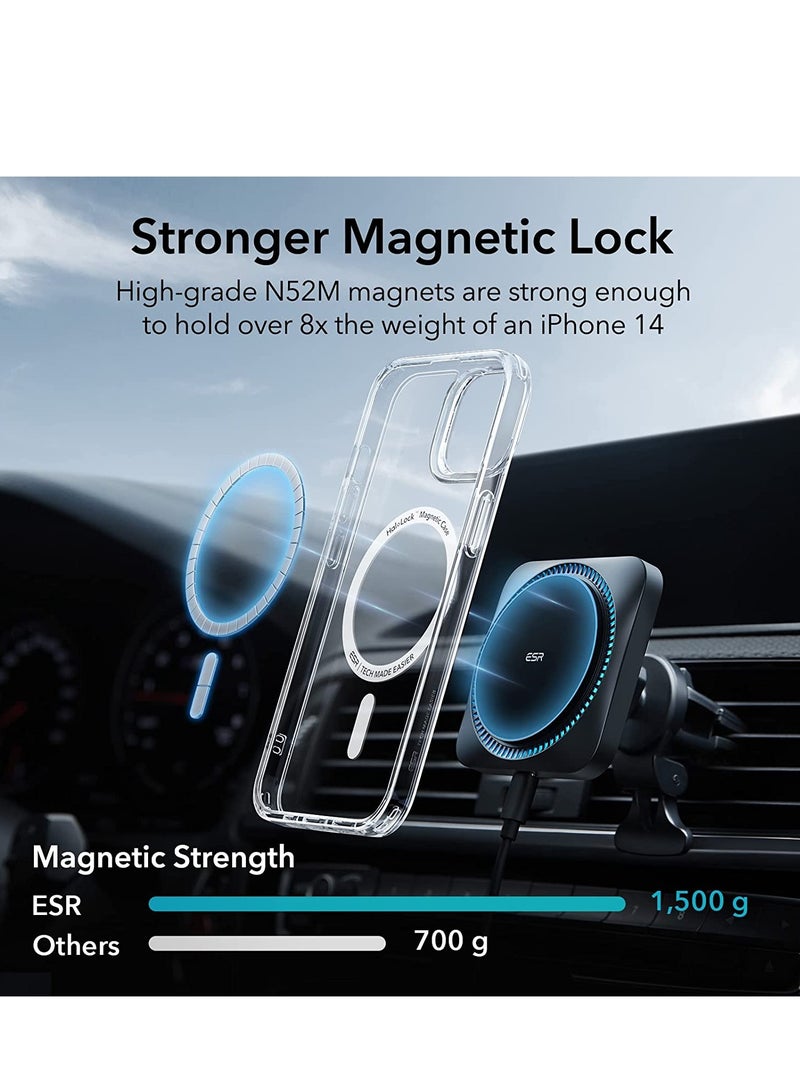 iPhone 13 Case, iPhone 14 Case, MagSafe Phone Case Supports Magnetic Wireless Charging, Shockproof Military-Grade Protection, Scratch-Resistant, Classic Hybrid Cover for iPhone 13/14, Clear - Image 4