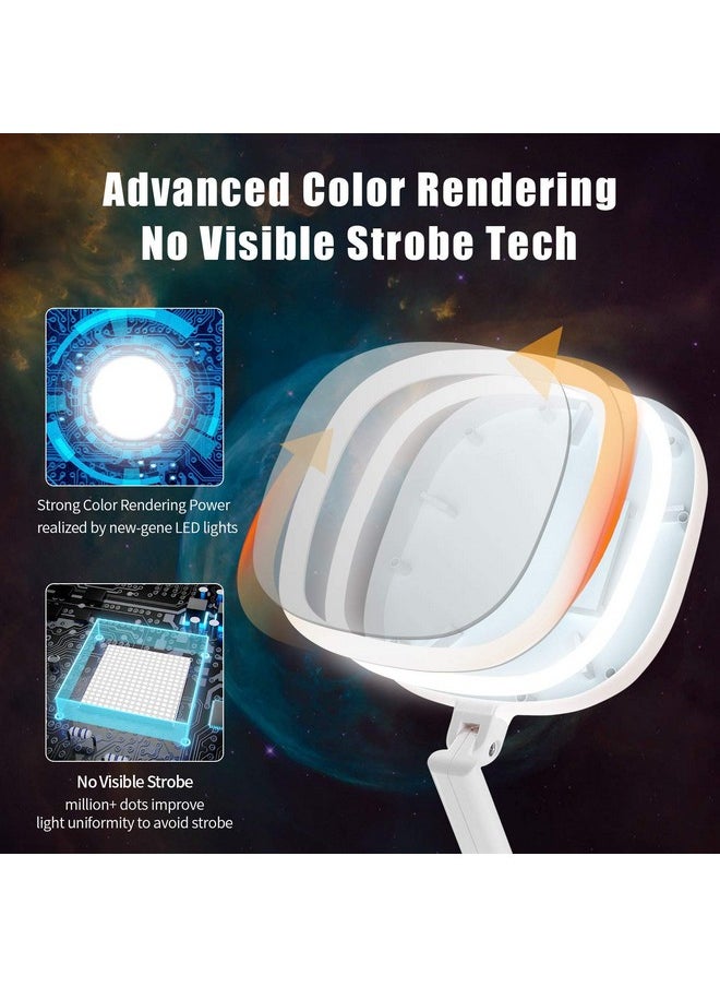 Beautifive Lighted Makeup Mirror 1X8X Double Sided Magnifying Mirror Vanity Mirror With Lights Smart Design With Brightness&Angle&Height Adjustability Folding Compact Mirror Led Mirror For Travel  - Image 3