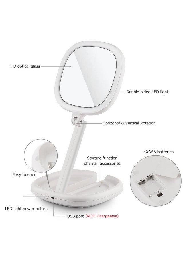 Beautifive Lighted Makeup Mirror 1X8X Double Sided Magnifying Mirror Vanity Mirror With Lights Smart Design With Brightness&Angle&Height Adjustability Folding Compact Mirror Led Mirror For Travel  - Image 4