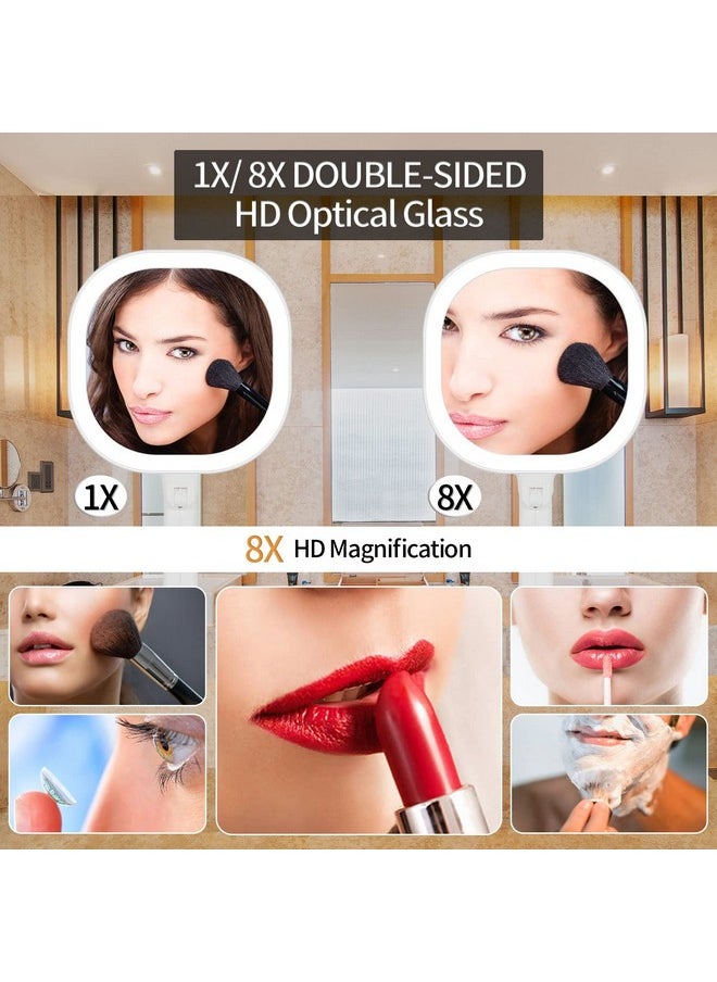 Beautifive Lighted Makeup Mirror 1X8X Double Sided Magnifying Mirror Vanity Mirror With Lights Smart Design With Brightness&Angle&Height Adjustability Folding Compact Mirror Led Mirror For Travel  - Image 5
