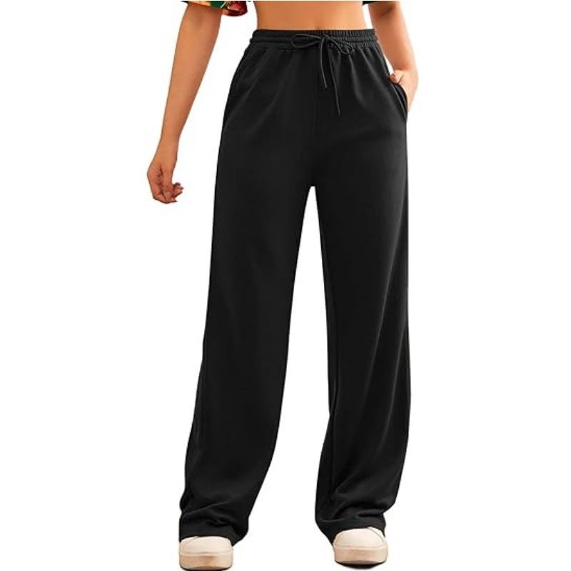 2024 Summer New Cross-border Foreign Trade Independent Station wish Amazon eBay European and American Womens Casual Thin Pants Black 