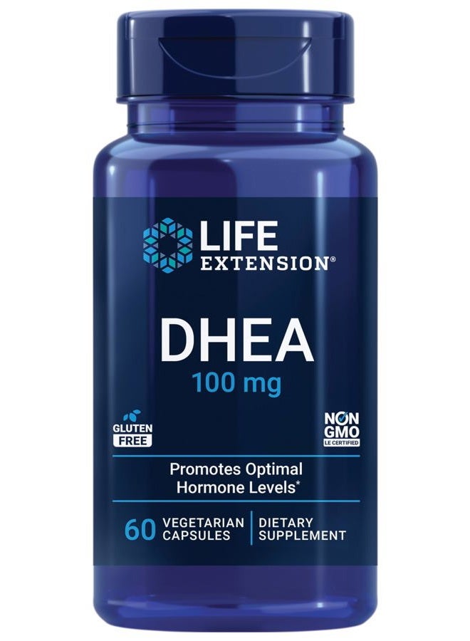 Life Extension DHEA - For Hormone Balance, Immune Support, Bone & Cardiovascular Health and Anti-Aging and Mood Support - 60 Vegetarian Capsules - Image 1