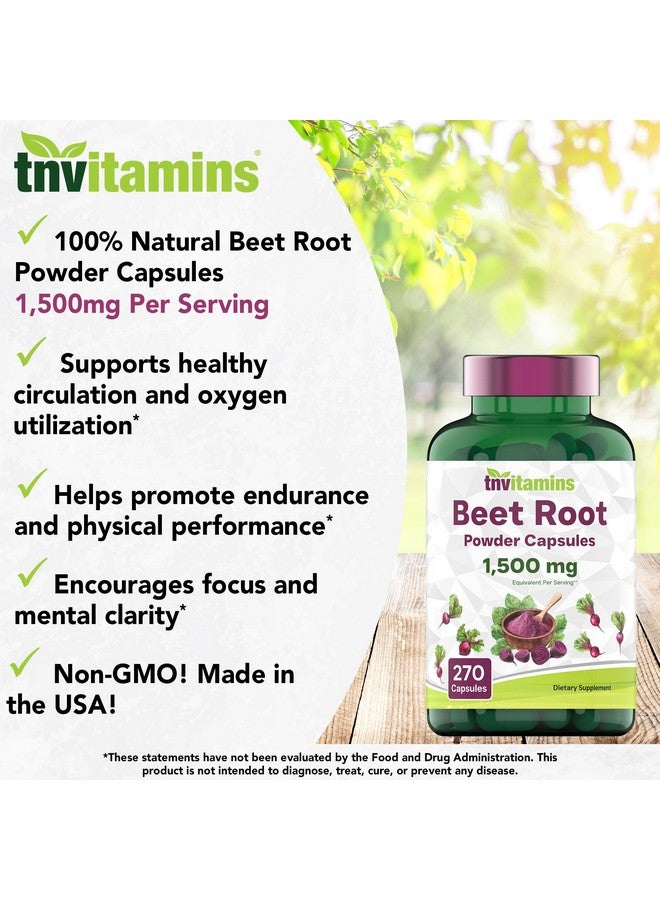 tnvitamins Beet Root Capsules 15,00 Mg Per Serving - 270 Capsules | Beet Root Powder Extract | Non-GMO & Gluten-Free | Produced in The USA - Image 3