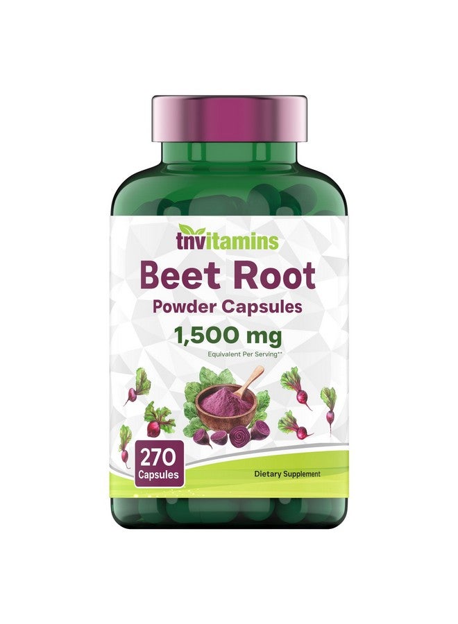 tnvitamins Beet Root Capsules 15,00 Mg Per Serving - 270 Capsules | Beet Root Powder Extract | Non-GMO & Gluten-Free | Produced in The USA - Image 1