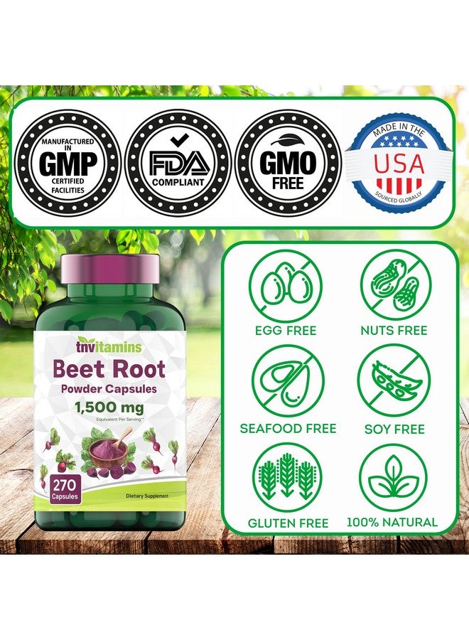 tnvitamins Beet Root Capsules 15,00 Mg Per Serving - 270 Capsules | Beet Root Powder Extract | Non-GMO & Gluten-Free | Produced in The USA - Image 4
