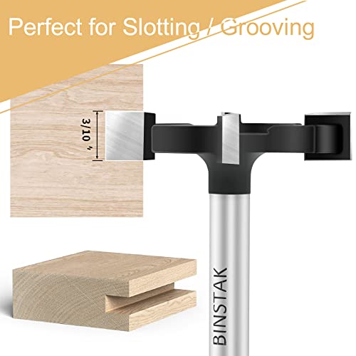 BINSTAK CNC Spoilboard Surfacing Router Bit 1/4 Inch Shank, Extra Large 1-1/2 Inch Cutting Diameter, Slab Flattening Router Bit Planing Bit Wood Planing Bit Dado Planer Bit(Carbide-4 Wings) - Image 4