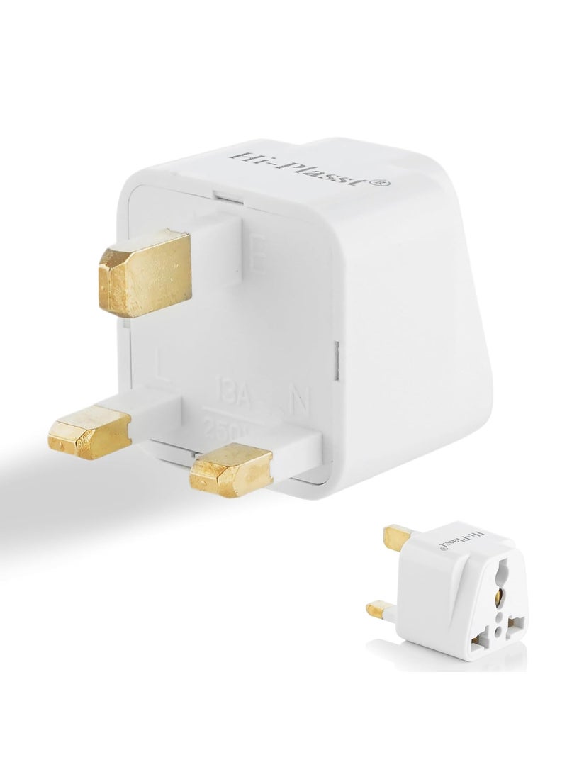 HI PLASST PINS N PLUGS HiPlasst Pack of 1 UK plug Adapter Type G Converter Universal Socket 3 pin Travel Plug for London Dubai Singapore Malaysia Hong Kong Indian Adaptor for UK pins  - Image 1