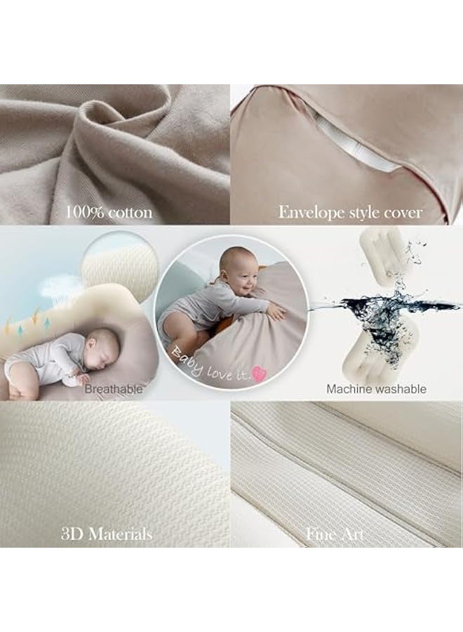 Baby Nest for Newborn, 0-12 Month Baby Nest Cover with 100% Cotton Muslin Cover, Portable Nest Sleeper Cover for Infant, Breathable & Natural Baby Lounger (Light Brown) - Image 5