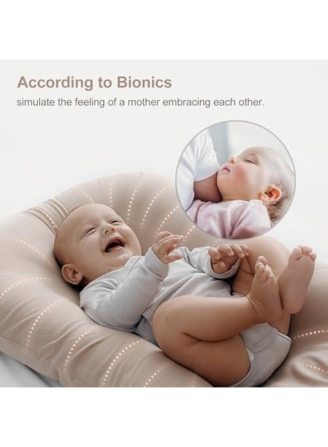 Baby Nest for Newborn, 0-12 Month Baby Nest Cover with 100% Cotton Muslin Cover, Portable Nest Sleeper Cover for Infant, Breathable & Natural Baby Lounger (Light Brown) - Image 4