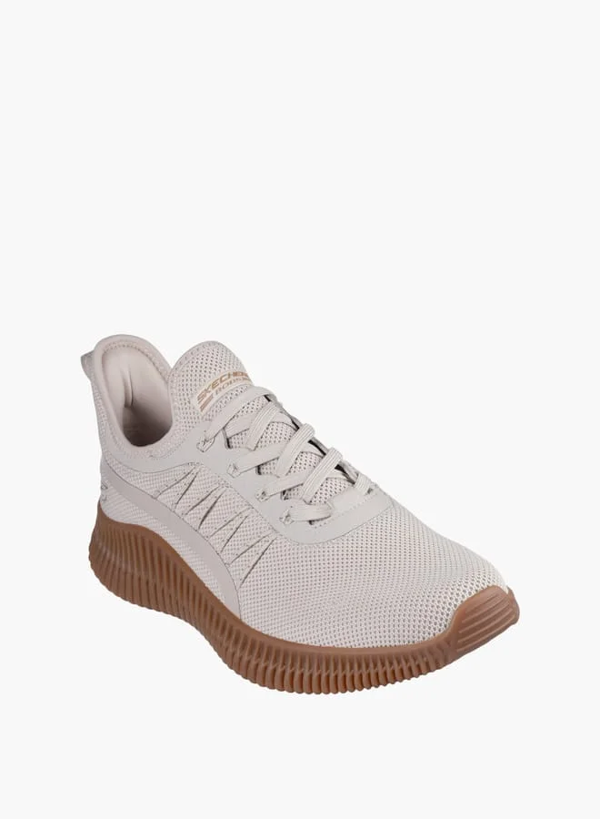 سكيتشرز Men's Mesh Sports Shoes with Lace-Up Closure - BOBS GEO