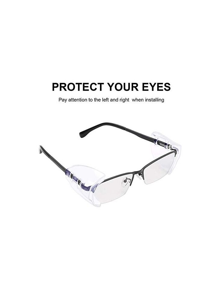 Side Shields for Eyeglasses Transparent Prescription Glasses, Safety For Glasses,Slip on Clear Shields,Fits Small to Medium Frames Protect(10 Pairs)