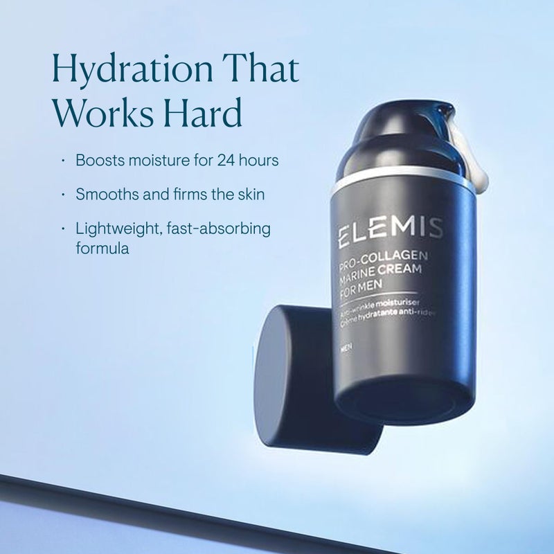 ELEMIS Men Pro-Collagen Marine Cream 30ml Lightweight Anti-Aging Moisturizer for Mens Skincare - Image 2