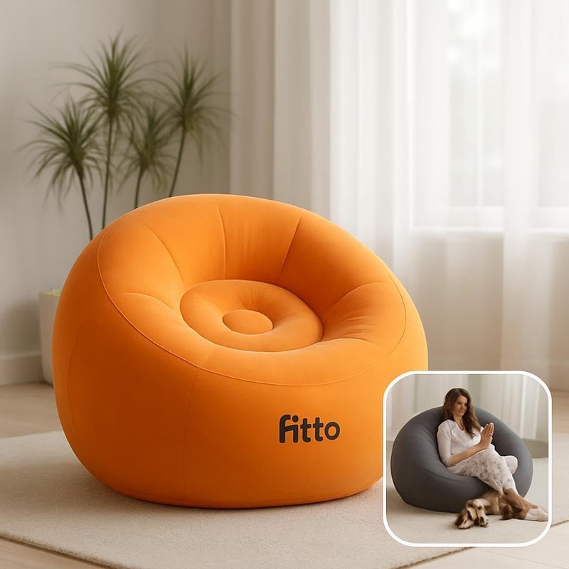 Fitto Inflatable Sofa for Living Room, Bedroom, Office, Balcony - 110x110x85cm, Assorted Colors - Image 3