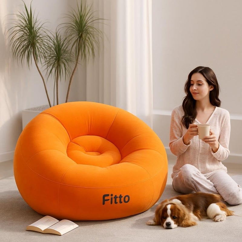 Fitto Inflatable Sofa for Living Room, Bedroom, Office, Balcony - 110x110x85cm, Assorted Colors - Image 2