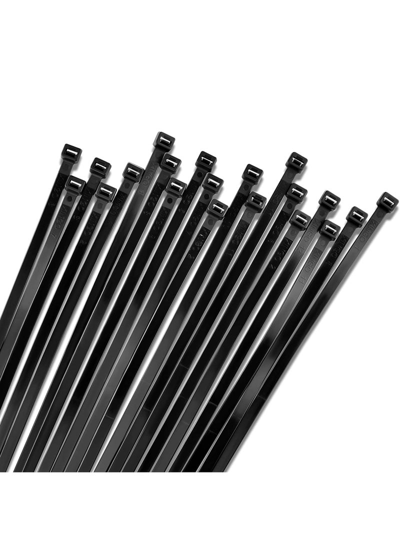 Bolt Dropper Bolt Dropper 11-Inch Black Cable Ties, 1000 Pack, 50 lbs Tensile Strength - Heavy Duty Zip Ties, Self-Locking Nylon Tie Wraps for Indoor and Outdoor Cable Management (Black)  - Image 1