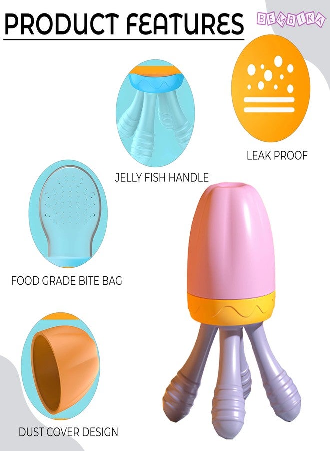Bembika Baby Nibbler Egg Shape, Baby Nibbler Pacifier, Baby Pacifier Food Nibbler, Baby Feeding Accessories -Pink - Image 3