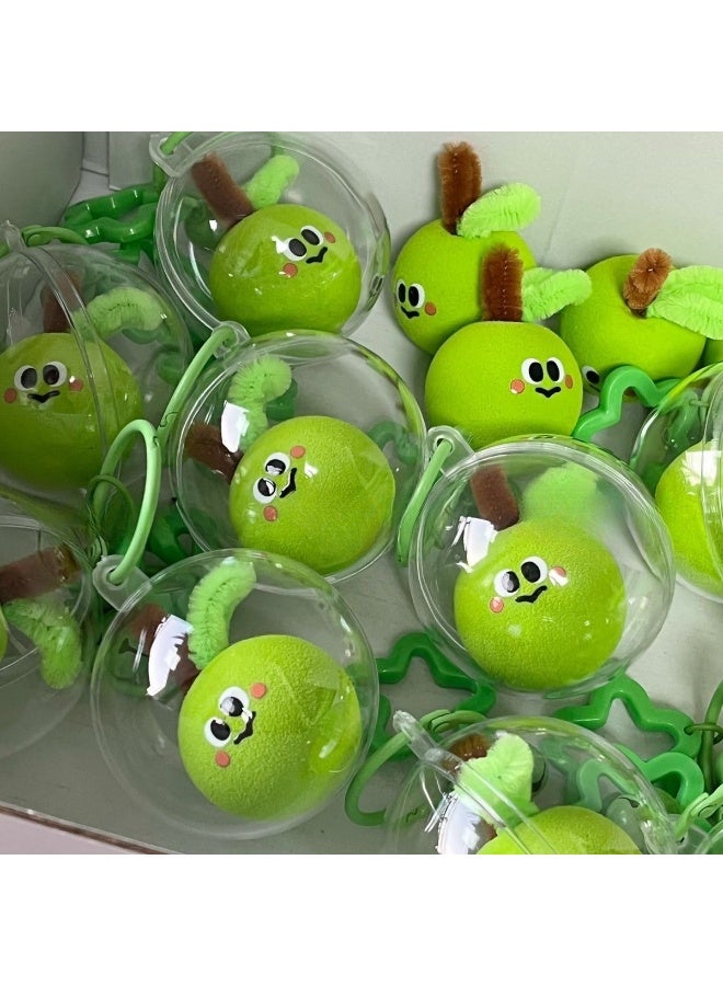 Cute Pom Pom Apple Pendant Keychain Bag Charm Accessory - Image 2