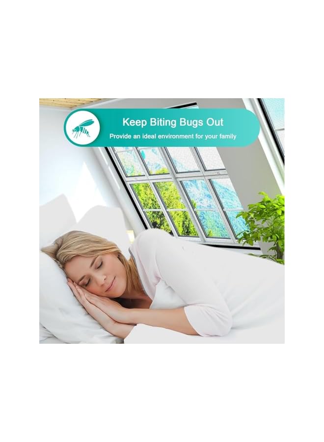 The Bros Mosquito Net for Windows, 3 Pack Washable Mesh & 6 PCS Screen Mesh Repair Patch, Universal DIY Self-Adhesive Window Screen Netting - Image 3