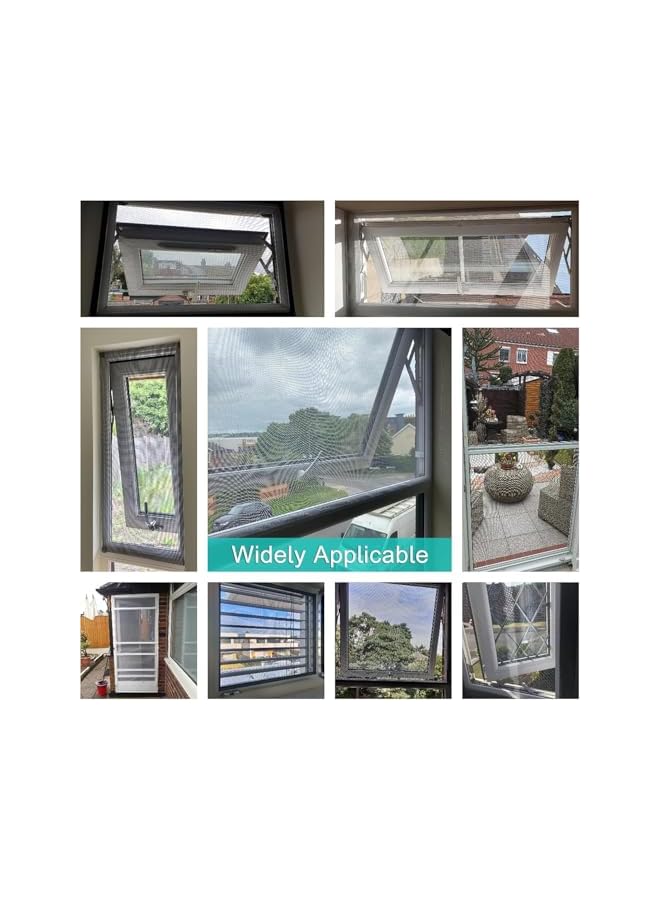 The Bros Mosquito Net for Windows, 3 Pack Washable Mesh & 6 PCS Screen Mesh Repair Patch, Universal DIY Self-Adhesive Window Screen Netting - Image 5
