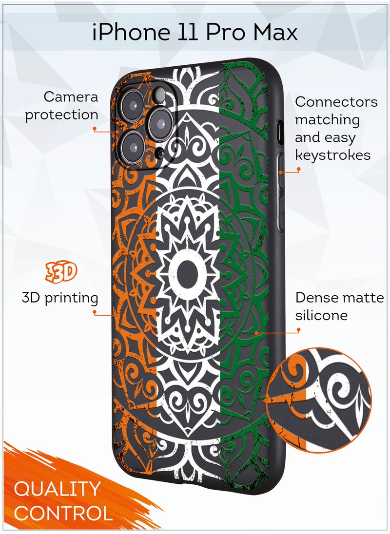 MOBILIUS - for iPhone 11 Pro Max Case, Shockproof Protective Phone Case Cover for iPhone 11 Pro Max, with Mandala Pattern - Image 1