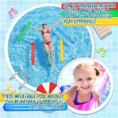 Deekin 4 Pcs Pool Inflatable Sticks Inflatable Pool Noodles Colorful PVC Outdoor Water Games Giant Blow up Noodles for Swimming Pools Adults Beach Lake Party, 41.34 Inch - Image 5