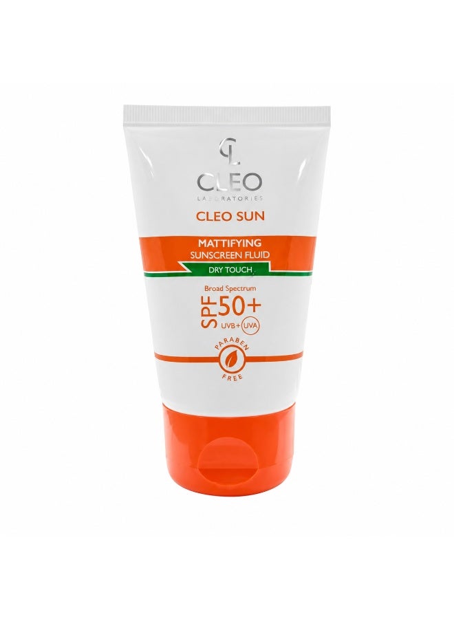 Cleo Sun protection Cream Broad Spectrum With SPF 50+, 50 ml, White and Orange