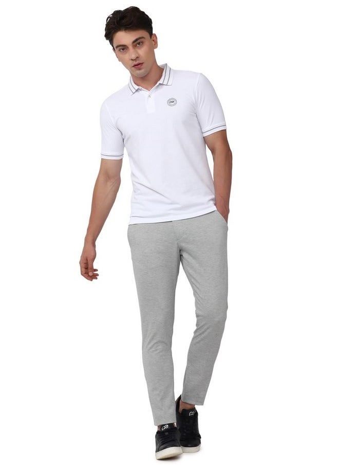 Peter England Peter England Men's Regular Fit Branded Insignia Half Sleeve Polo T-Shirt | Cotton Rich | Premium Pique Weave White  - Image 2