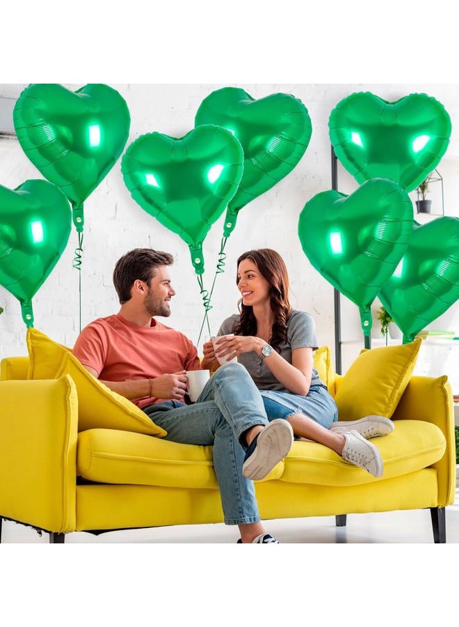 YOTHORN 12 Pcs Heart Balloons,18 inch Heart Shape Foil Balloons Love Balloons Valentine Balloons for Birthday Party Wedding Engagement Party Baby Shower Valentine Day Decorations (green) - Image 4