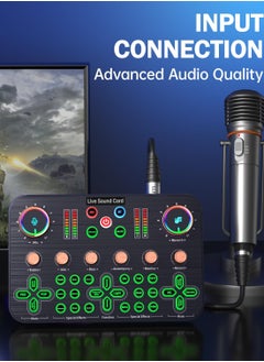 Sunbmebge K600 Live Sound Card Audio Mixer,Audio Interface with DJ Mixer Live Sound Effects Voice Changer,48V Phantom Power,Podcast Mixer for Phone PC Live Streaming Recording Tiktok YouTube Gaming  - Image 3
