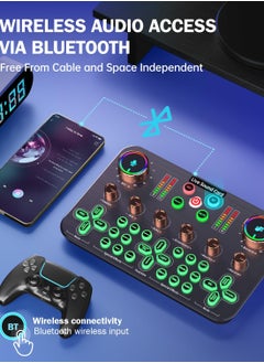 Sunbmebge K600 Live Sound Card Audio Mixer,Audio Interface with DJ Mixer Live Sound Effects Voice Changer,48V Phantom Power,Podcast Mixer for Phone PC Live Streaming Recording Tiktok YouTube Gaming  - Image 5