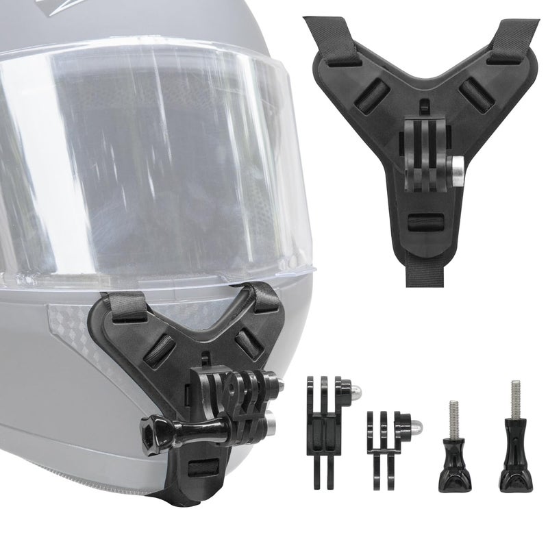 Haoyou Helmet Chin Mount Strap Compatible with Gopro Hero 13 12 11 10 9 8 7 and DJI Osmo Action Cameraï¼ŒMotorcycle Helmet Extension Attachment Mounting Accessories (Black) - Image 1