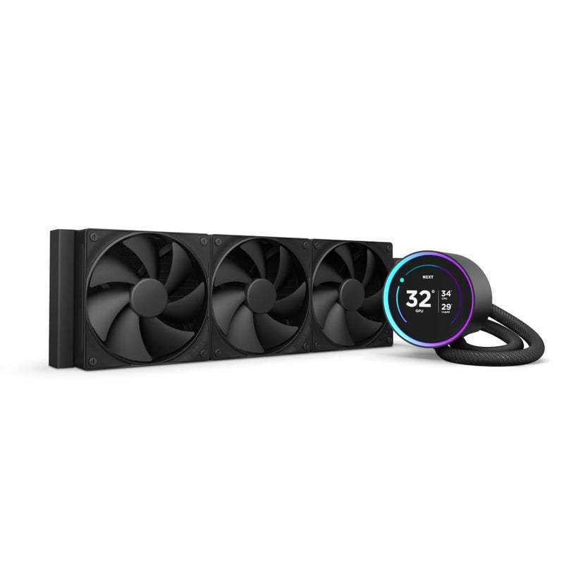 NZXT Kraken Elite 360 2024 AIO CPU Liquid Cooler 360mm Radiator 3 x F120P Fans Customizable 272 IPS LCD NZXT Turbine Pump AMD AM5 AM4 Intel LGA 18511700 1200115X Black - Image 2