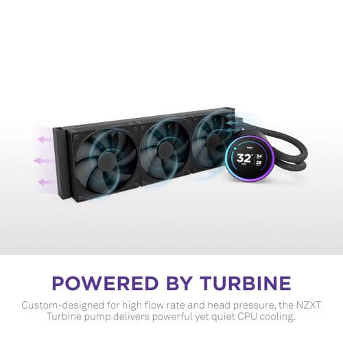 NZXT Kraken Elite 360 2024 AIO CPU Liquid Cooler 360mm Radiator 3 x F120P Fans Customizable 272 IPS LCD NZXT Turbine Pump AMD AM5 AM4 Intel LGA 18511700 1200115X Black - Image 3