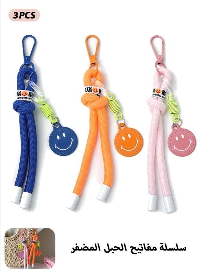 3 PCS Braided Lanyard Keychain, Decorative Wallet Handbag Pendant, durable accessory for keys - Image 1