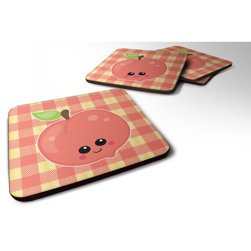 Caroline's Treasures ""Caroline's Treasures Perfectly Peach Foam Coaster Set of 4  3.5  Multicolor"" 